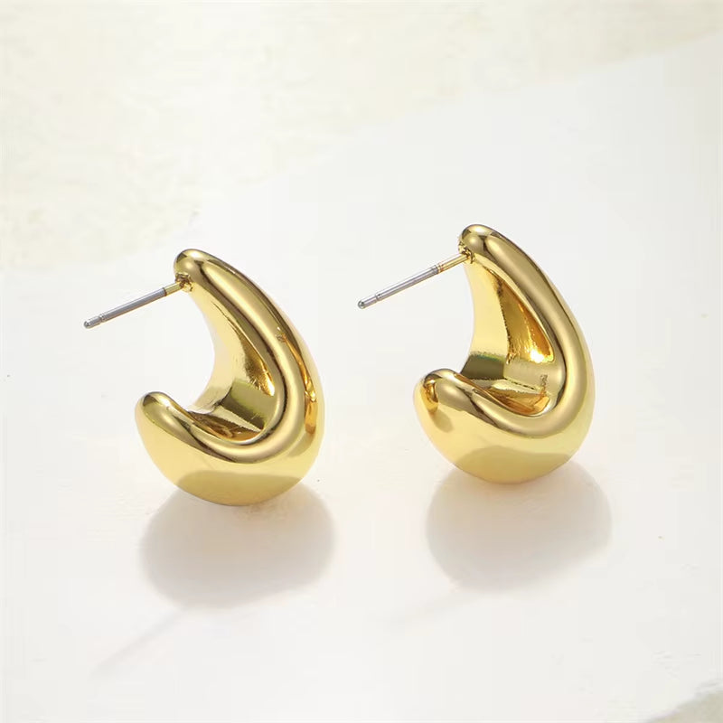 Chunky Gold Teardrop Earrings - Premium Stainless Steel
