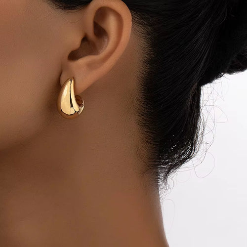 Chunky Gold Teardrop Earrings - Premium Stainless Steel