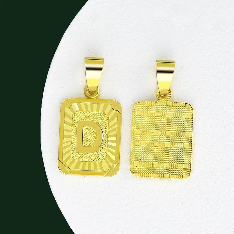 Gold Plated Initial Letter A-Z Pendant Necklace Choker Jewelry 18" Steel Chain