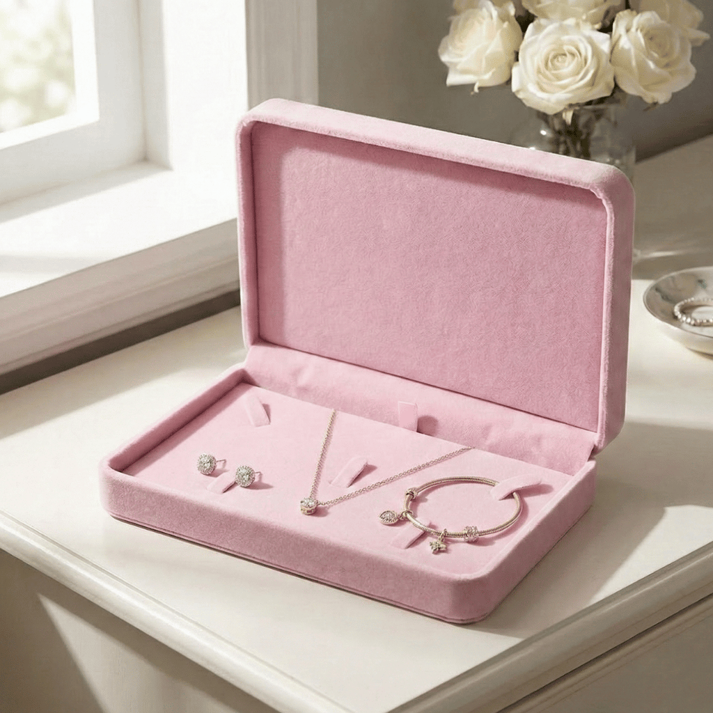 Luxury Velvet Travel Jewelry Organizer - Anti-Tangle Storage Case