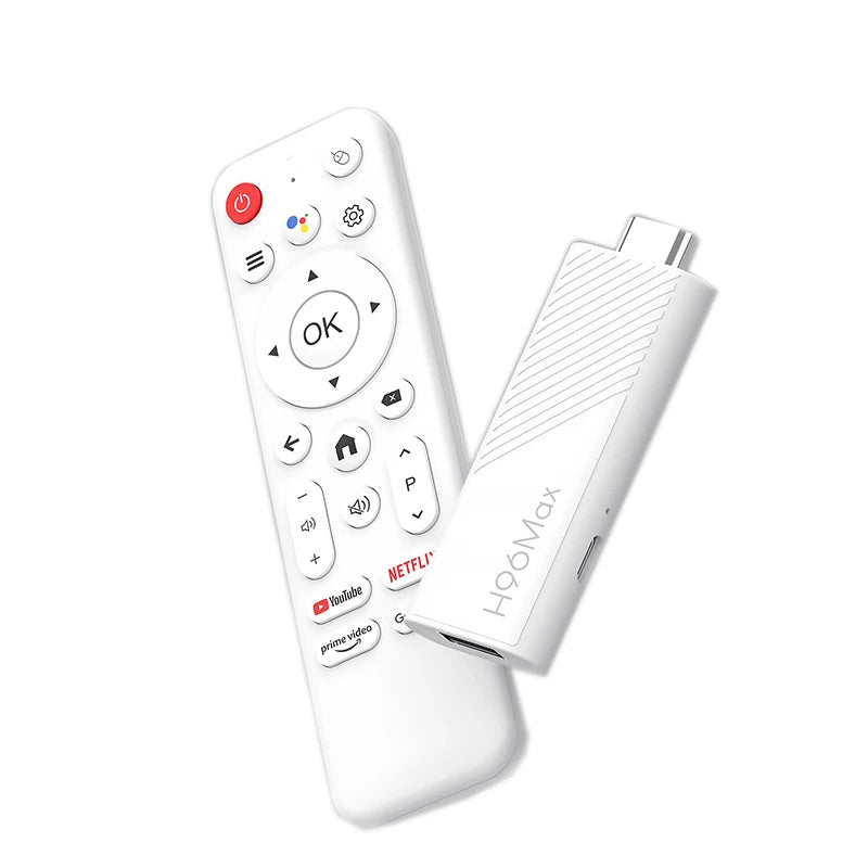  Android 14 TV Stick H96 Max 4K | WiFi 6 & Dual Band (2.4G/5G) | H313 Quad Core Media Player with Voice Control Remote