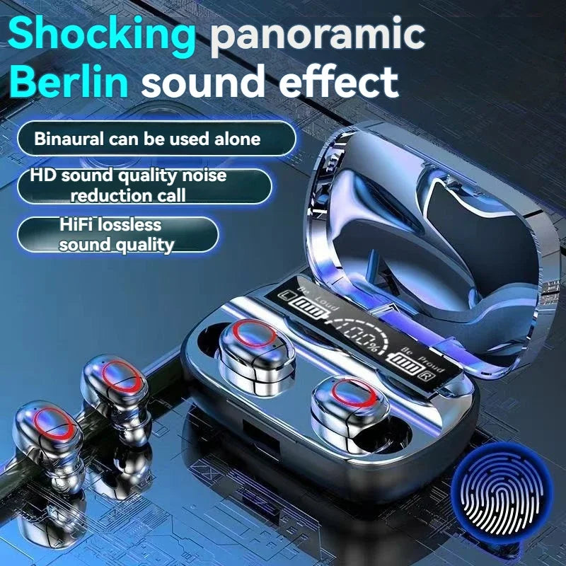 M10 Wireless Headphones TWS Bluetooth Touch Control Earphones Sport Earbuds Hifi Stereo Gaming Headset with Mic for Smartphone