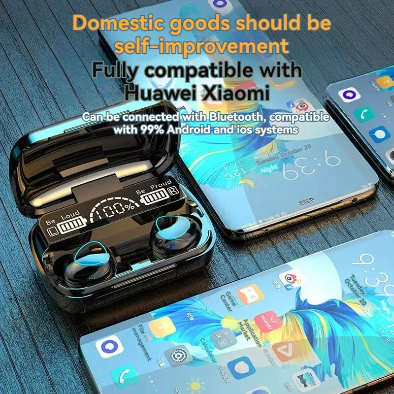 M10 Wireless Headphones TWS Bluetooth Touch Control Earphones Sport Earbuds Hifi Stereo Gaming Headset with Mic for Smartphone