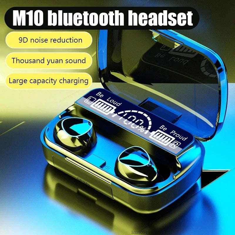 M10 Wireless Headphones TWS Bluetooth Touch Control Earphones Sport Earbuds Hifi Stereo Gaming Headset with Mic for Smartphone
