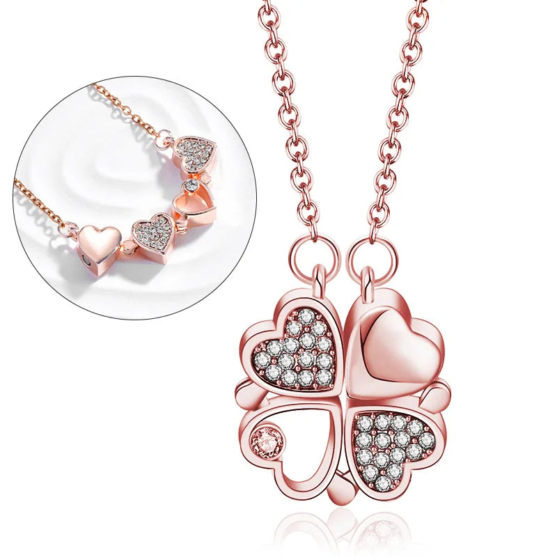 Love & Luck" Magnetic Clover Necklace - 2-in-1 Convertible Design