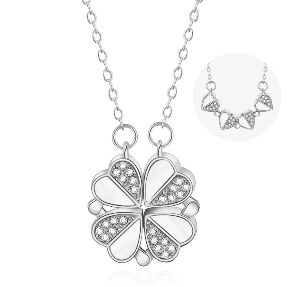 Love & Luck" Magnetic Clover Necklace - 2-in-1 Convertible Design