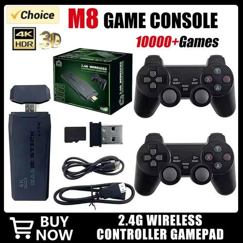 4K HD Retro Game Console M8 256GB Built in 2 Wireless Controllers 10000 plus Classic Games Perfect for Family Friends